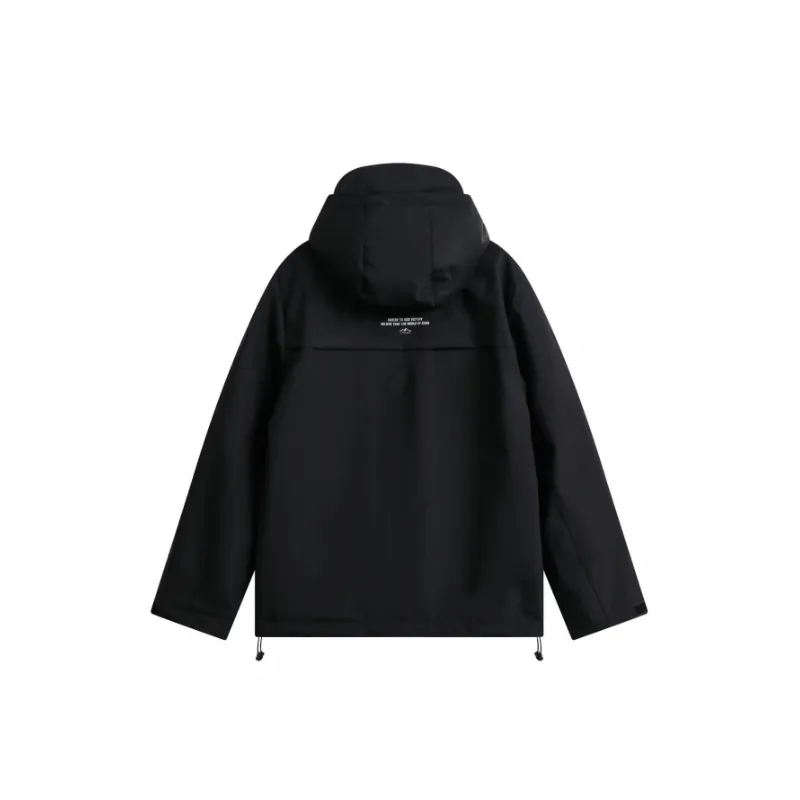 Solid Color Hooded Down Jacket-1