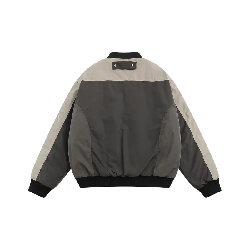 High Street Retro Niche Color matching Multi pocket Cotton padded Functional Baseball Suit-1