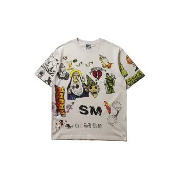 Retro Graffiti Printing T Shirt