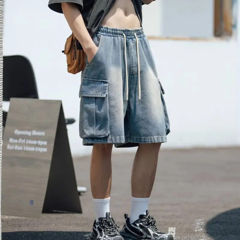 Casual Sporty Denim Shorts-2