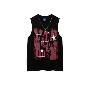 Casual Round Neck Graffiti Vest