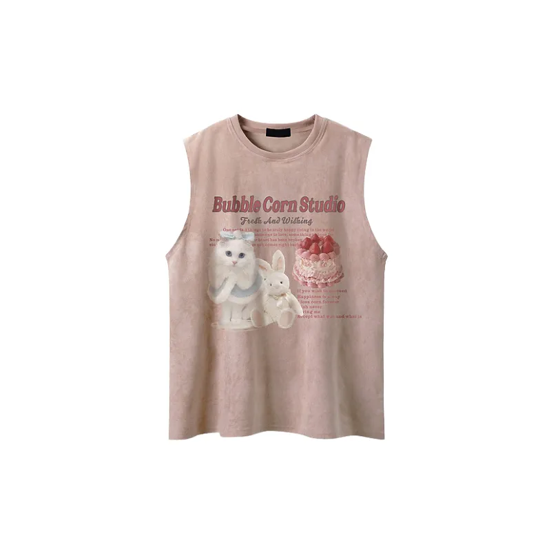 Retro Loose Polyester Vest-4