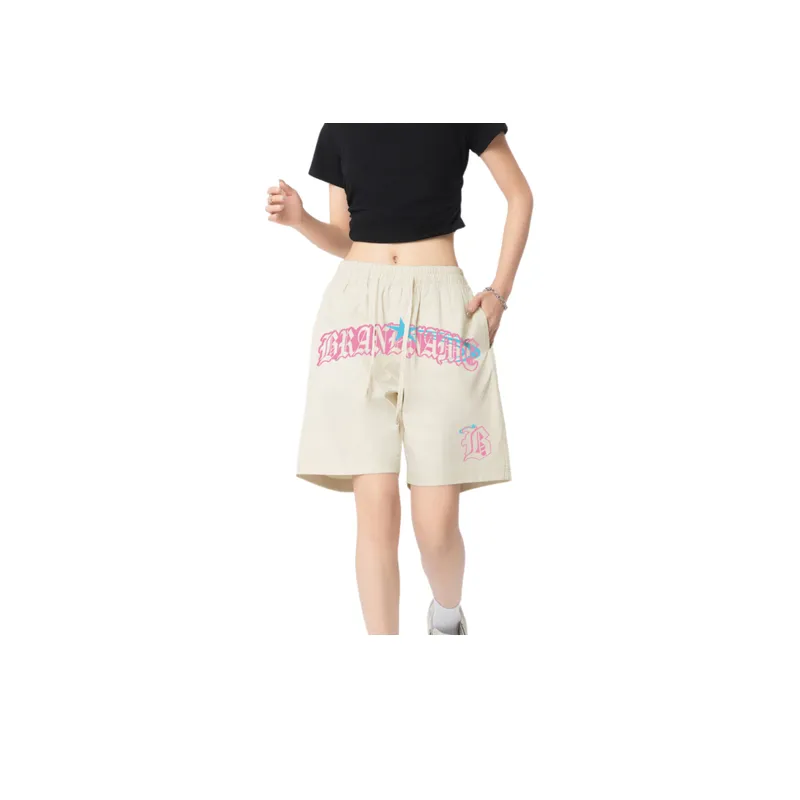 Gothic Letter Print Shorts-2