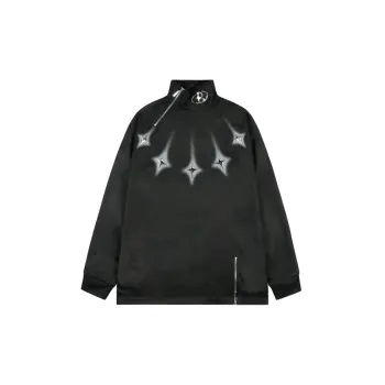 Metal Zipper High Collar Sweatshirt