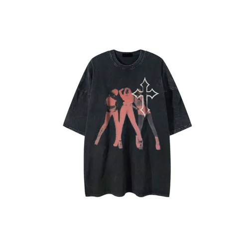 Character Print Oversize Short sleeved T shirt