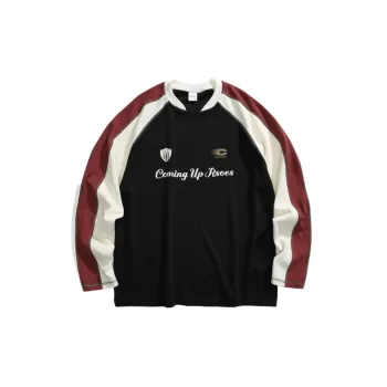 Fashion Contrast Color Blended Synthetic Fabrics Sweatshirt