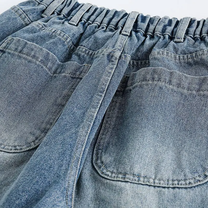 Retro Washed Straight Leg Jeans-3