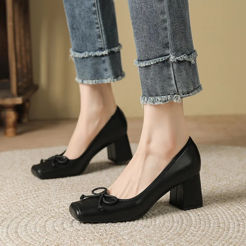 Casual Bow High Heels-4