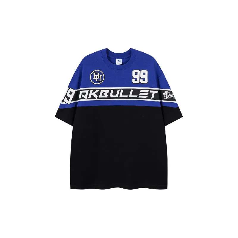 Casual Contrast Color Cotton T Shirt-6