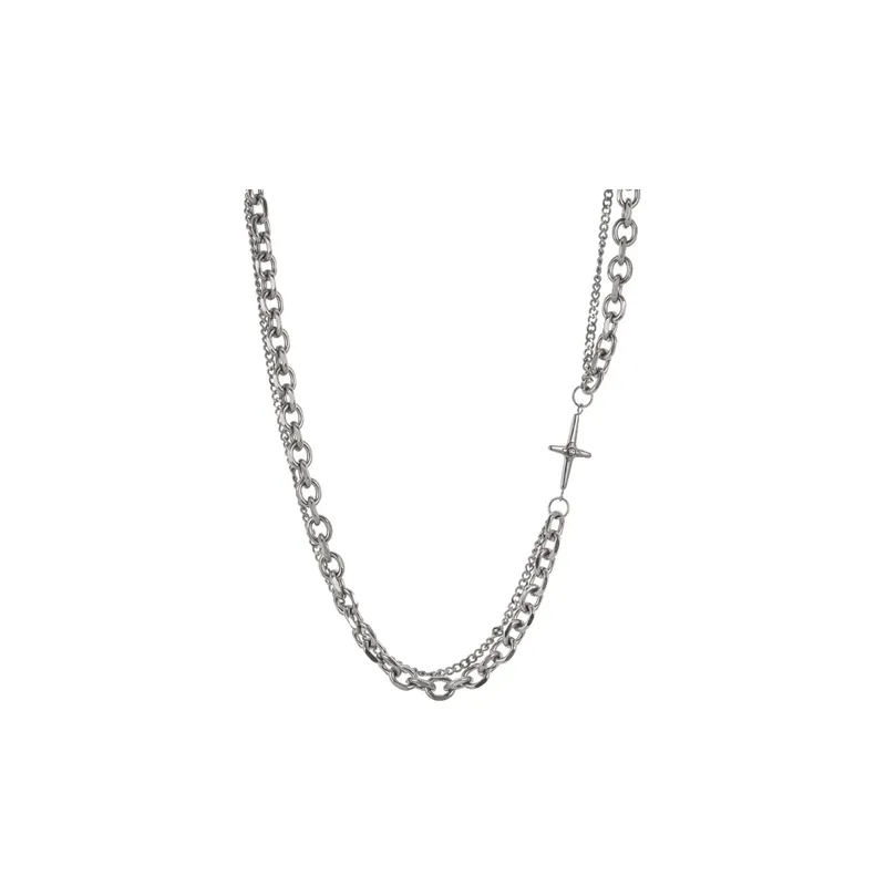 Star Splicing Titanium Steel Necklace-0