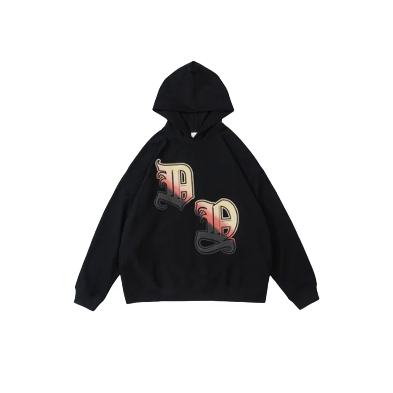Gradient Print Vintage High Street Ins Hoodie-5
