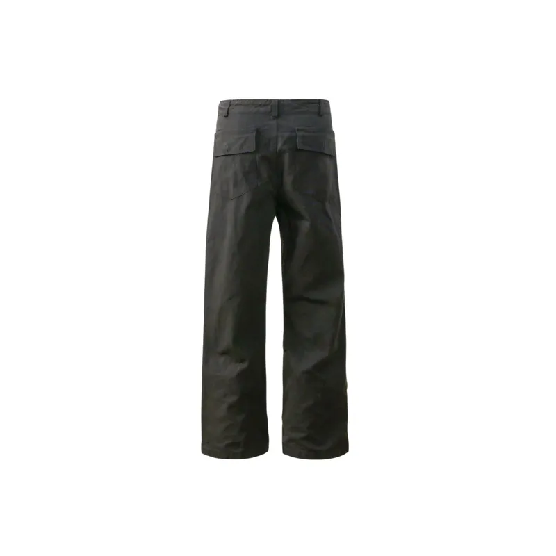 Retro Washed Straight Leg Cotton Casual Pants-1