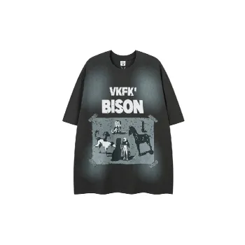 Retro Cartoon Cotton Blended Fabric T Shirt Unisex