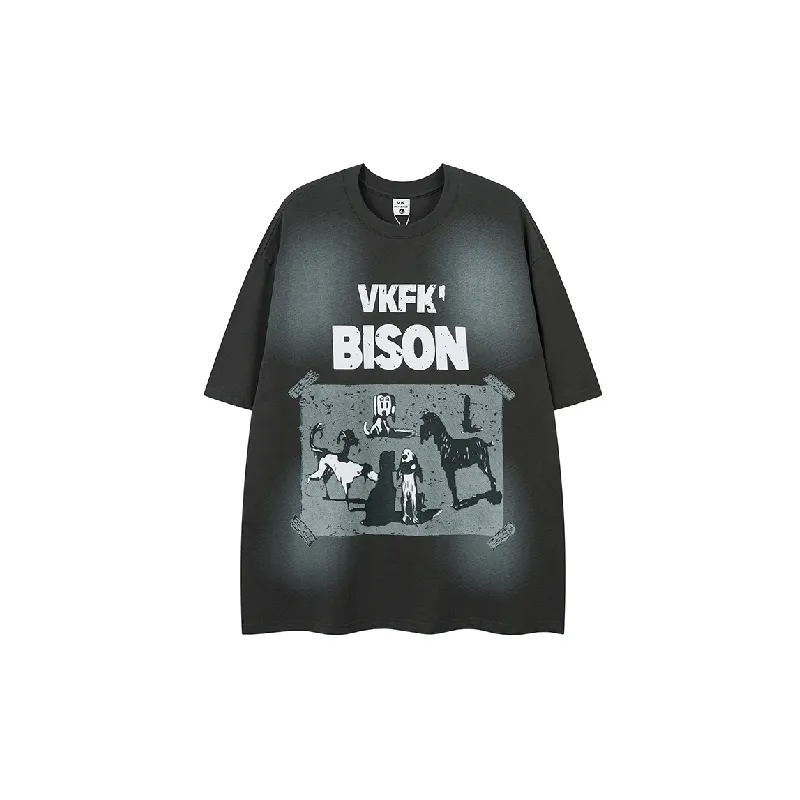 Retro Cartoon Cotton Blended Fabric T Shirt Unisex-6