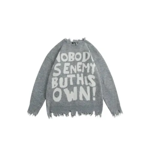 Street Trendy Letter Jacquard Woolen Knit