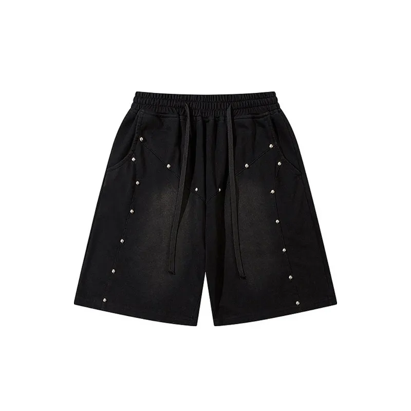 Retro Washed Casual Loose Straight Sports Shorts-4