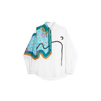 Drape Ice Silk Ribbon Shirt