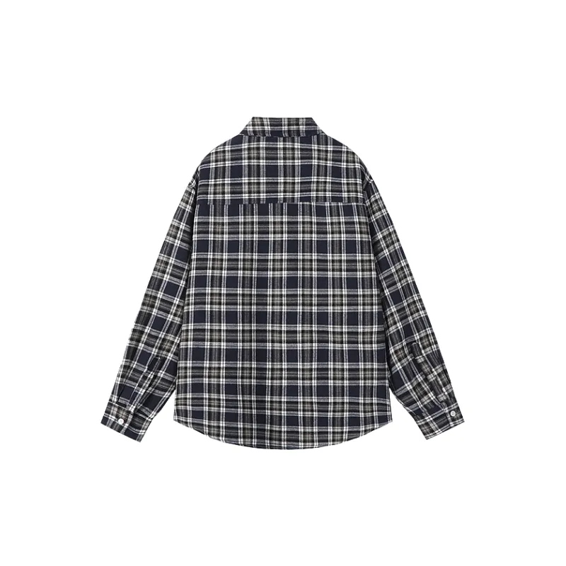 Retro Plaid Cotton Blended Fabric Shirt-1