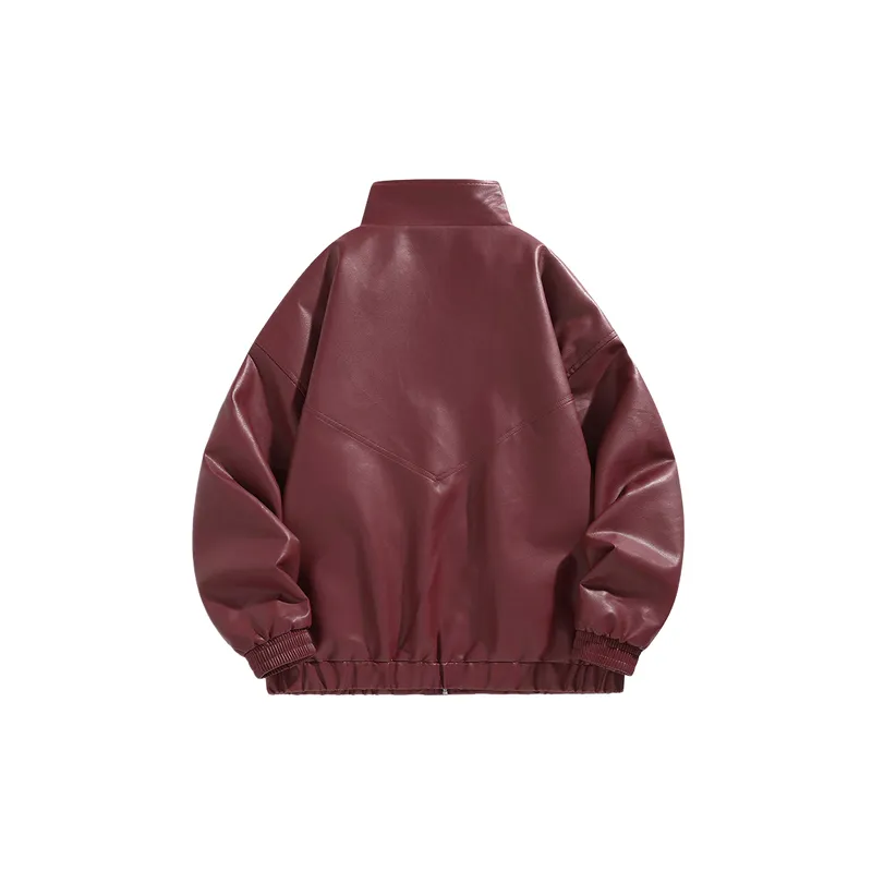 Retro Simple PU Jacket Women-7