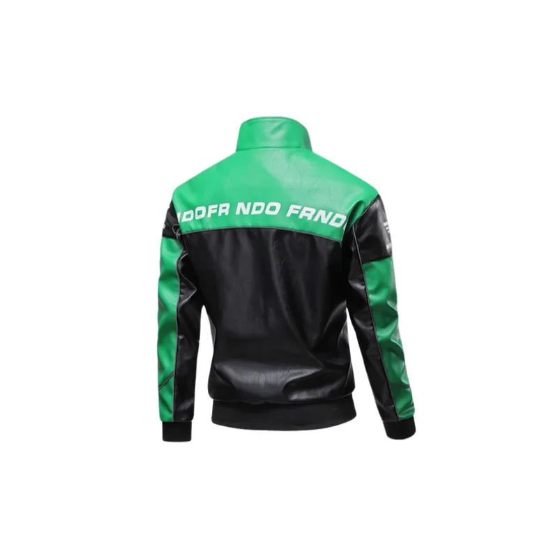 Casual Loose Print Leather Jacket-5
