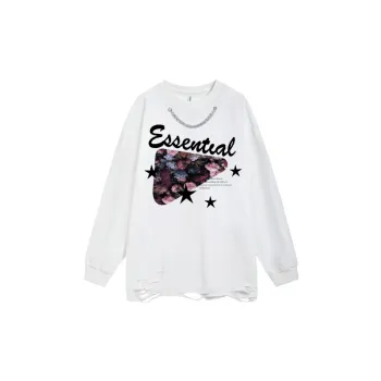 Retro Long Sleeve Straight Leg Sweatshirt