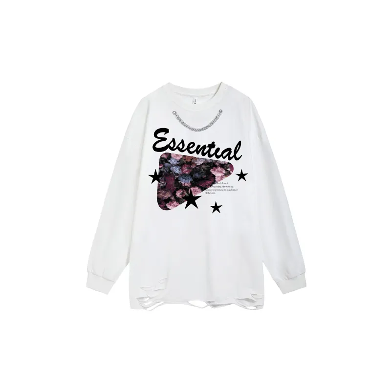 Retro Long Sleeve Straight Leg Sweatshirt-4