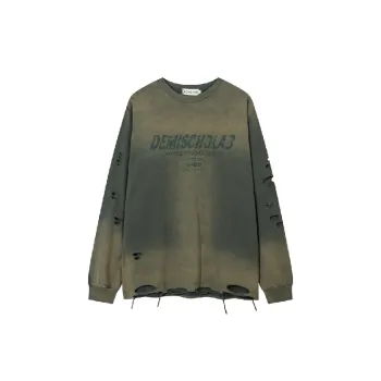Retro Ripped Cotton T Shirt