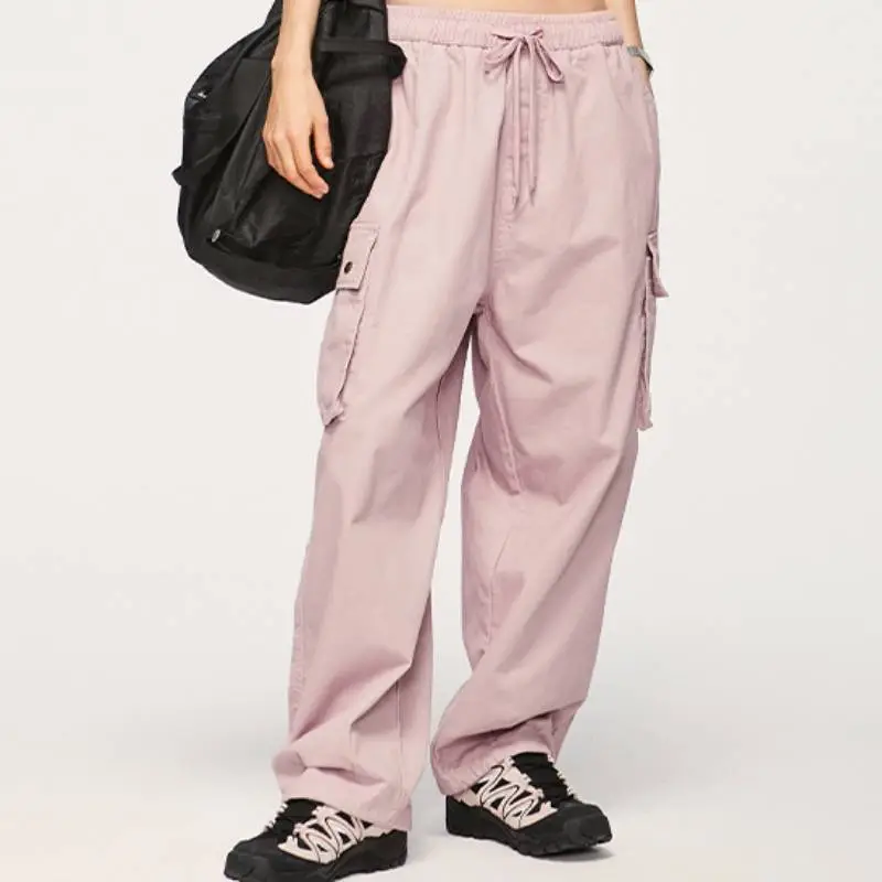Loose Simple 100% Cotton Cargo Pants-4