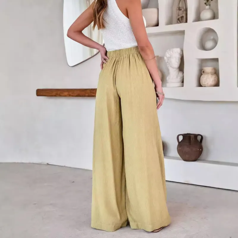 Simple Print Casual Pants-1