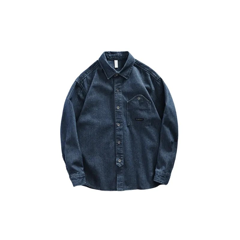 Casual Loose Combed Cotton Shirt-0
