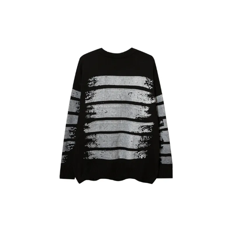 Hip Hop Printed Letter Long Sleeve Knitwear-3