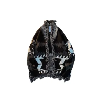 Retro Loose Blended Synthetic Fabrics Knitwear
