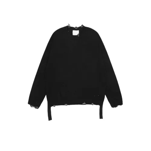 New Washed Damage Hole Round Neck Sweater