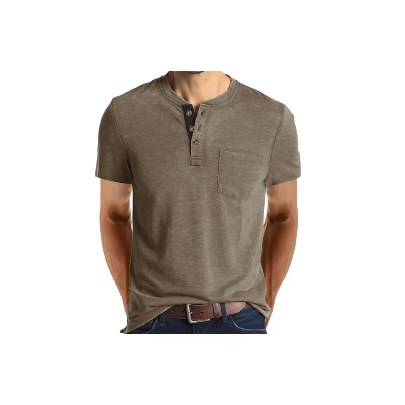 Simple Breathable Cotton Blended Fabric T Shirt-2