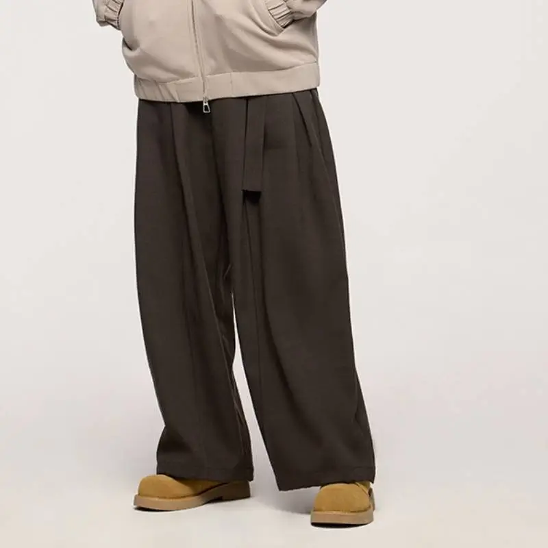 Casual Loose Blended Synthetic Fabrics Suit Trousers-2