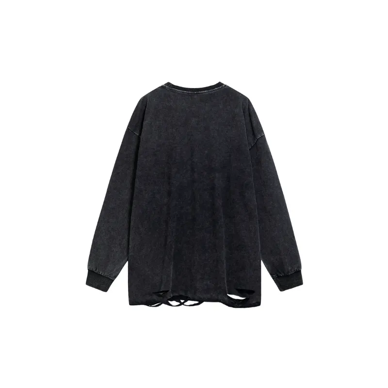 Retro Long Sleeve Straight Leg Sweatshirt-1