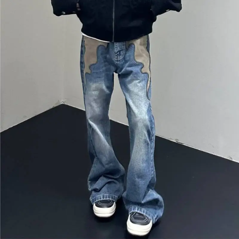 Retro Washed Straight Leg Jeans-2