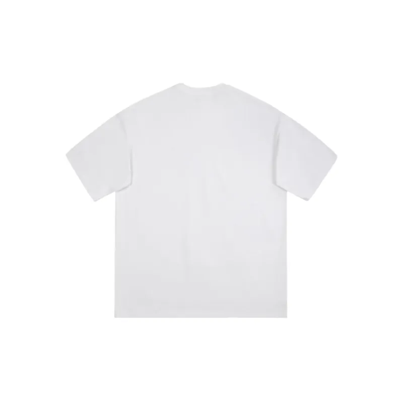 Letter Printing Round Neck Loose Casual Trendy Short sleeved T shirt-1