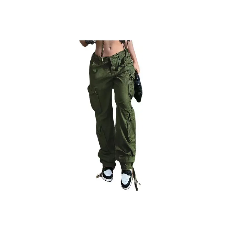Casual Street Cotton Cargo Pants Women-2