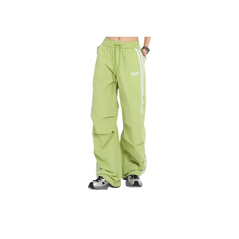 Side Stripe Splicing Wide Legged Casual Pants-12