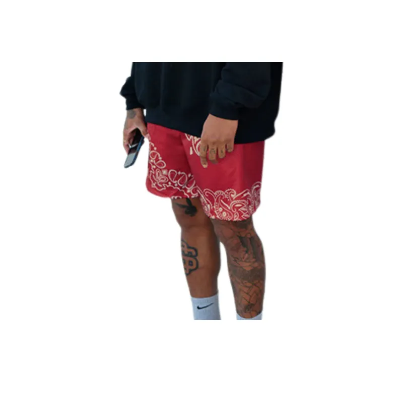 Mesh Outerwear Elastic Waist Shorts-3