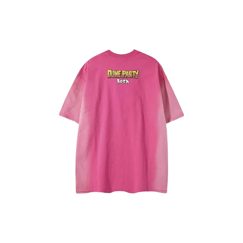 Retro Washed Cotton Blended Fabric T Shirt-1
