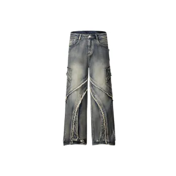 Street Distress Fringe Jeans