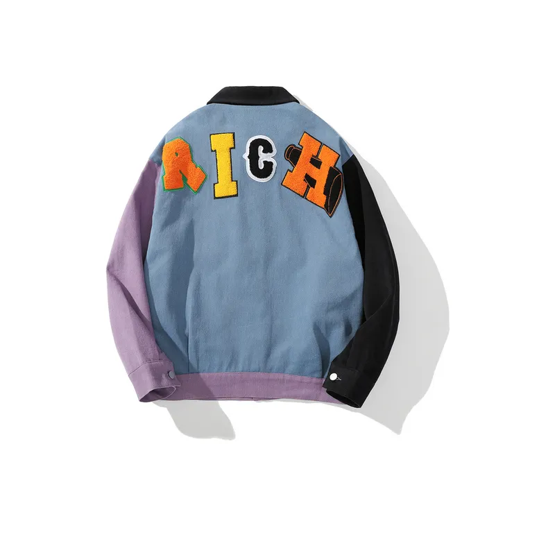 Trendy Colorblock Baseball Jacket-1