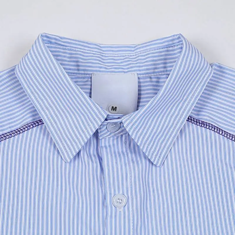 Simple Striped Polyester Shirt-2