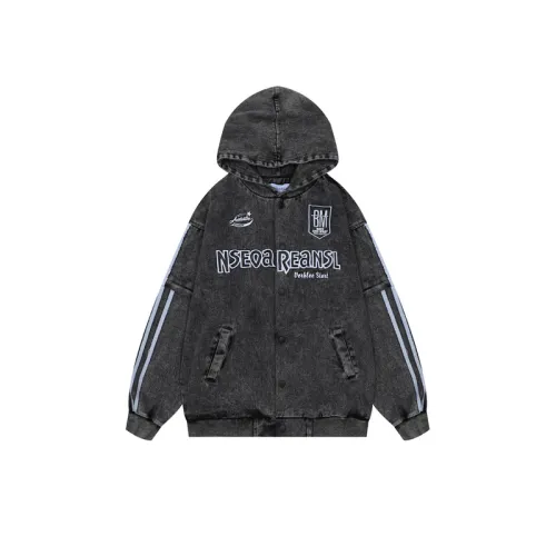 Retro Old Letter Hooded Denim Sweater