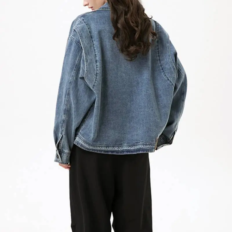 Simple Washed Blended Synthetic Fabrics Jacket-3