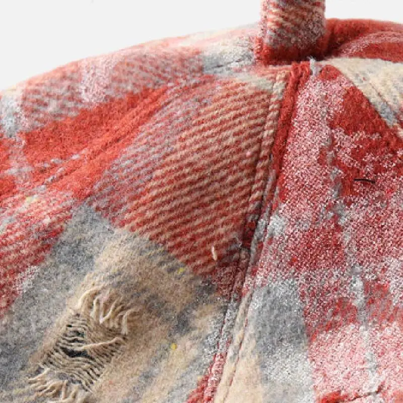 Retro Plaid Beret-4