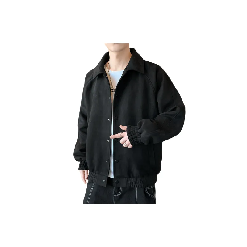Simple Plain Corduroy Jacket-0