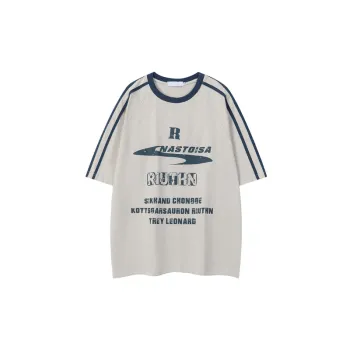 Retro Casual Loose Cotton Blended Fabric T Shirt